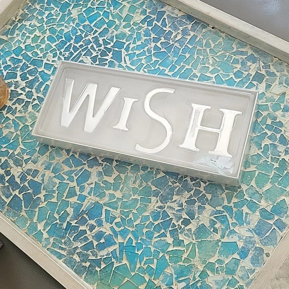 Pottery Barn Wish shadow box letters